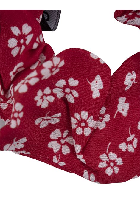 Red Elastic With White Flowers THE ANDAMANE | ALMARED FLOWE PRINT